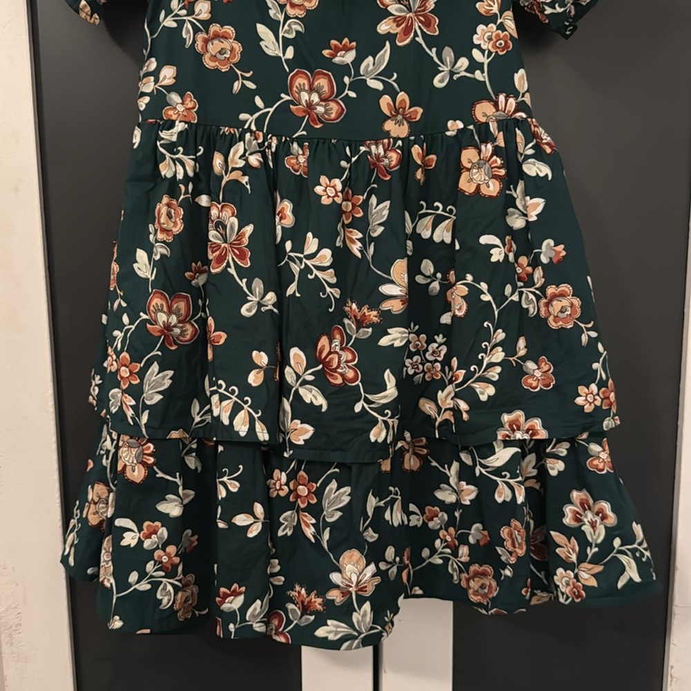 Janie & Jack 6T Floral Green Girls Dress - Picture 3 of 9